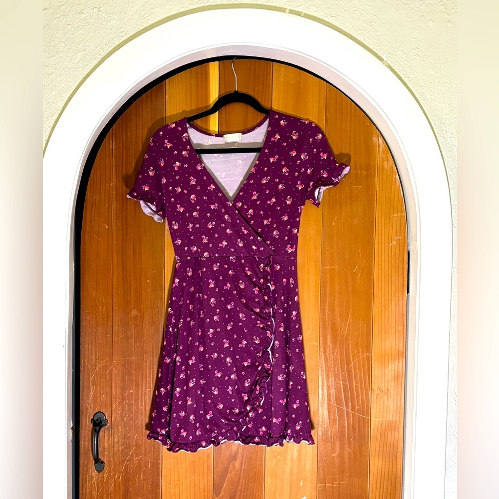 Super Soft Purple floral Wrap Dress Altar’d State